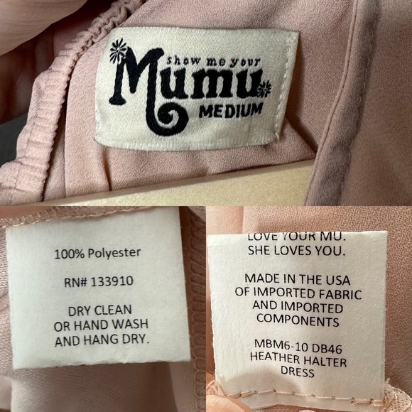 Show Me Your Mumu Heather Halter Dress Dusty Blush NEW - Picture 8 of 8